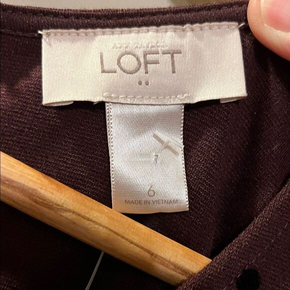 LOFT Dark Polka Dot Mini Dress - Picture 2 of 9